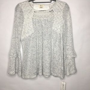 Style&Co Gray and White Blouse